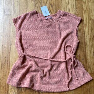 Short Sleeve Coral Sweater Top